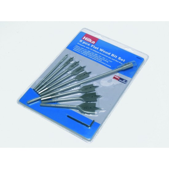 HILKA 10 PC FLAT WOOD BIT SET