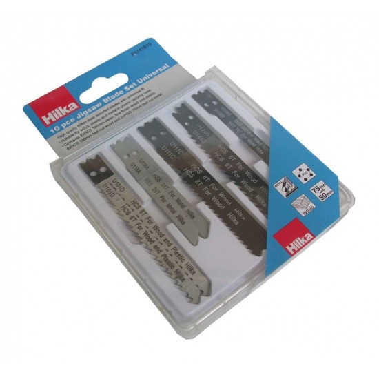 HILKA 10 PCE JIGSAW BLADE SET UNIVERSAL