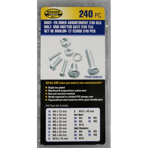 BOLT- AND NUT SELECTION 240 PIECE