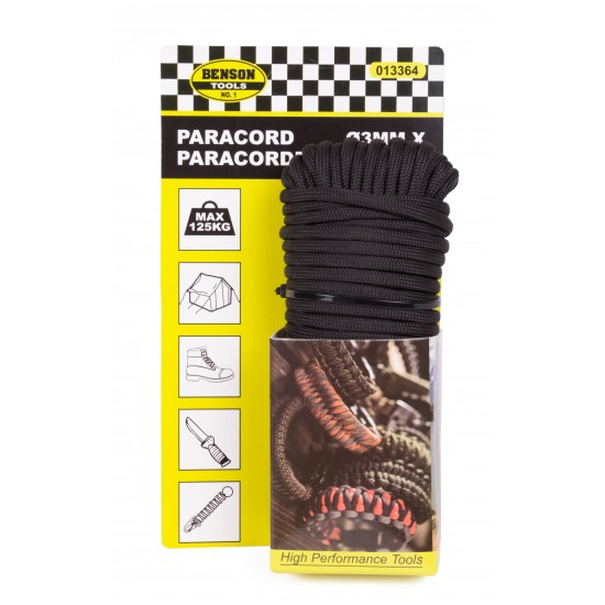 PARACORD 3MM x 15M BLACK