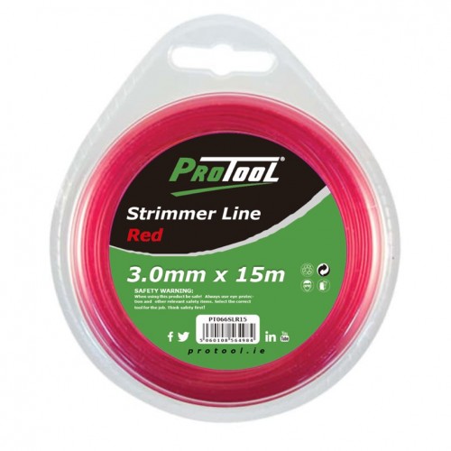 PROTOOL STRIMMER LINE RED 3.0mm x 15M