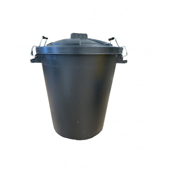 PROTOOL HOUSEHOLD BLACK BIN 50L  C/W CLIPS (P)