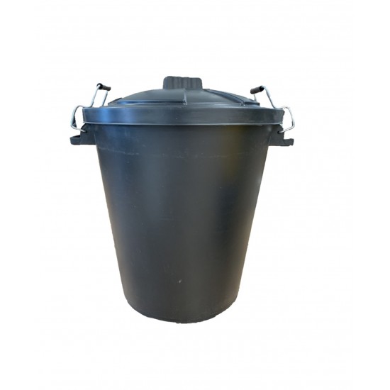 PROTOOL HOUSEHOLD BLACK BIN 70L  C/W CLIPS  (P)