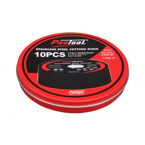 PROTOOL 10 X 115MM SS CUTTING DISC  TIN CASE