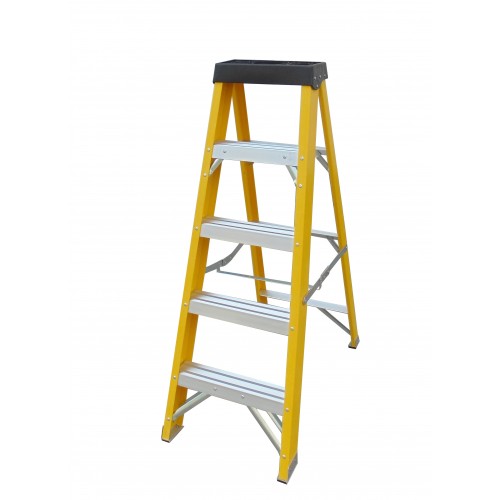 PROTOOL FIBREGLASS LADDER 5 TREAD YELLOW (P)