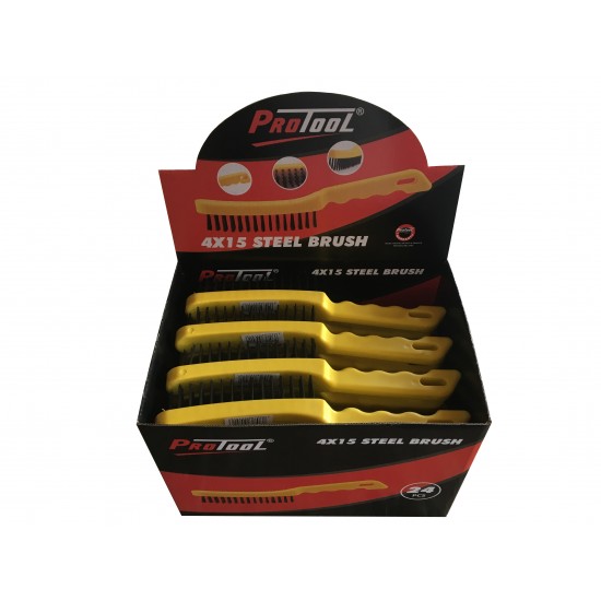 PROTOOL WIRE BRUSH YELLOW DISPLAY (24)