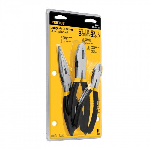 PRETUL PLIERS SET 3 PC BLISTER