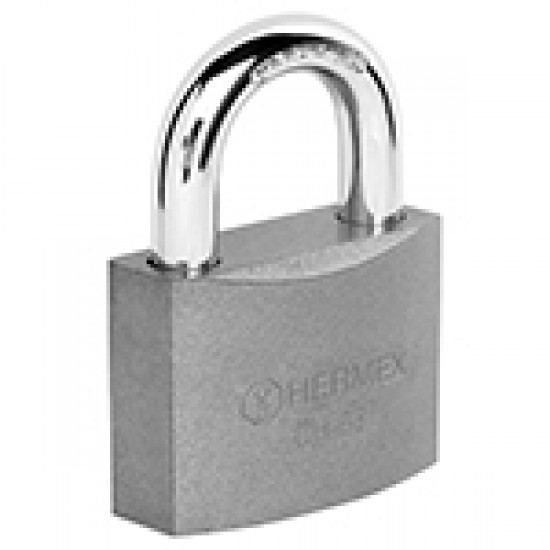 HERMEX 63MM   PADLOCK  GREY CARDED